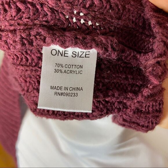 Brandy Melville maroon one size loose knit sweater - Picture 6 of 7